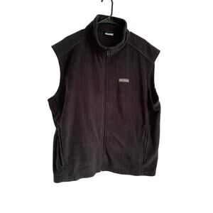 Columbia Men's Full Zip Black Size XXL Vest with zip pockets